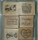Huge Stampin Up Rubber Stamp Lot Vintage Wood Block Wheels Handle Craft Ink — photo 6