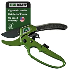 Heavy Duty Pruning Shears Green - with Ratcheting Action Great Garden Hand To...