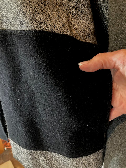 CAMELEON WOOL BLEND GRAY/BLACK BUTTON FRONT LONG … - image 5