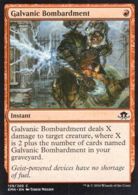 3X GALVANIC BOMBARDMENT 129/205 ELDRITCH MOON MTG MAGIC LP X3