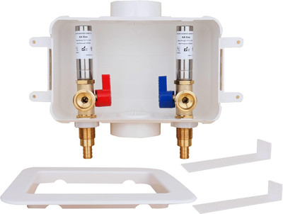 Washing Machine Outlet Box,Pex Laundry Box Washer Wall Box with Drain Recessed W