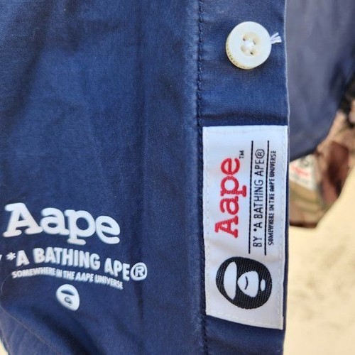 AAPE by A Bathing Ape Somewhere in the Ape Universe Jacket Blue Green Size Small - Picture 7 of 11
