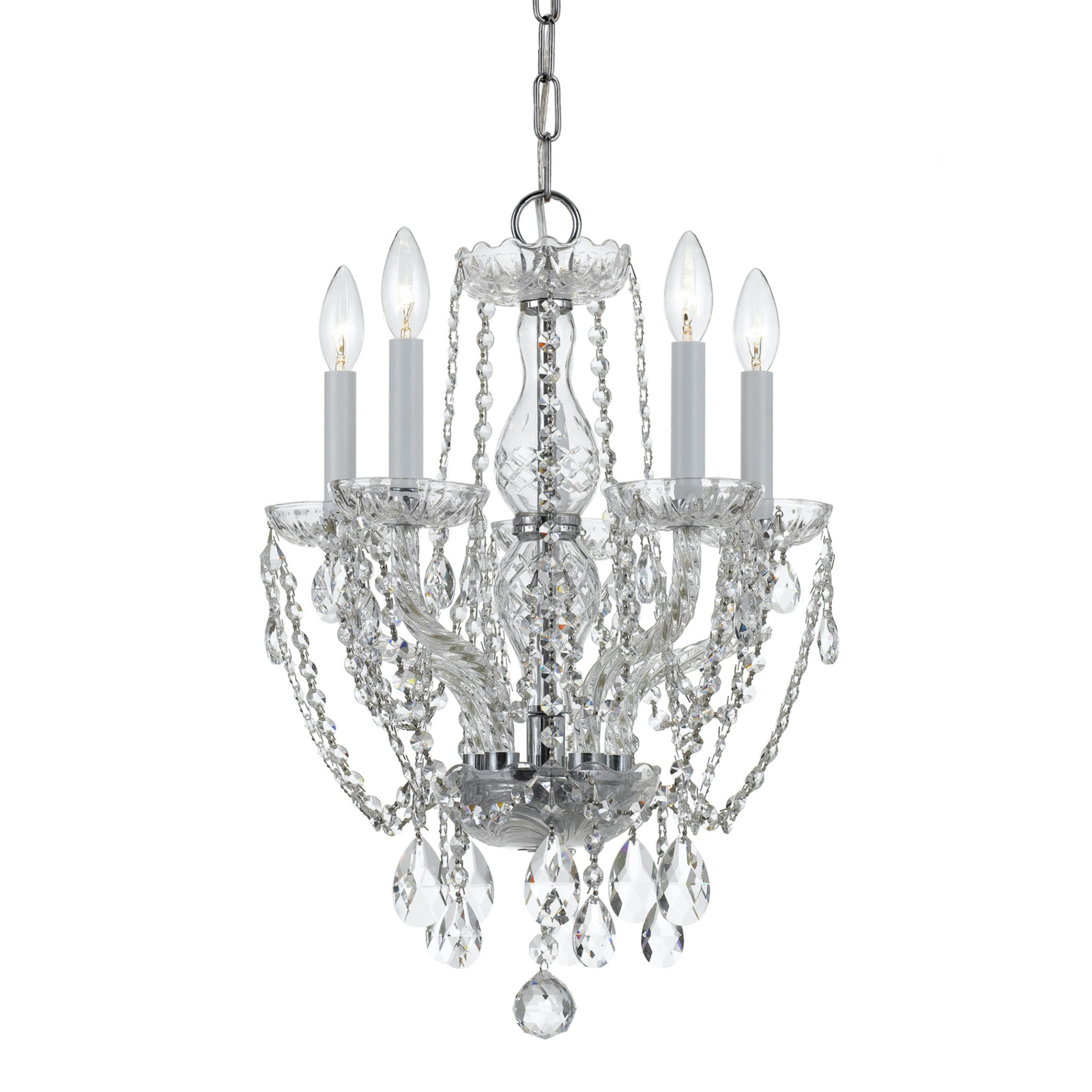 Crystorama Lighting Group 1129-CL-MWP Traditional Crystal 5 Light - Chrome