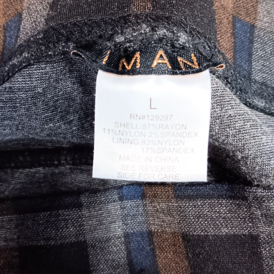 Pantalones de chándal ajustados elásticos forrados a cuadros con cremallera al tobillo grandes Iman para mujer Foto 2 de 4