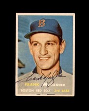 Frank Malzone Signed Authentic 1957 Topps Boston Red Sox Autograph