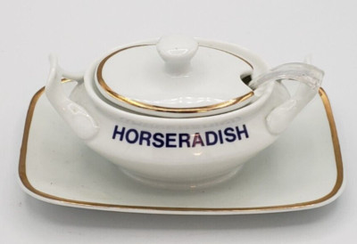 SCHMIDT  BRASIL  Porcelena  HORSERADISH  Covered Dish  I.G.D. JUDAICA HERITAGE