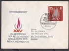 GERMANY DDR 1973 FIRST DAY COVER, HUMAN RIGHTS FLAME