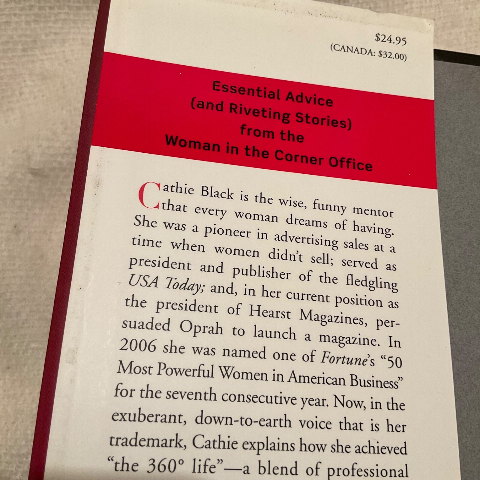 Basic Black: Essential Guide for Getting Ahead at Work - Cathie Black Book (HC) thumbnail 3
