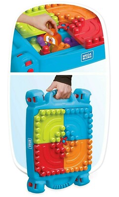 Table D'apprentissage Mega Bloks Avec Blocs De Construction + 2 Véhicules - Pour Enfants 3-4 Ans Neuve