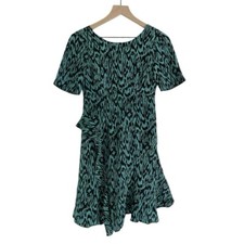 NWT Nanette Lepore Silk Ruffle Women’s Chloe Dress in Blue and Black Size 0