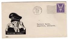 WWII Patriotic 1944 Louisville KY - Cartoon Hitler "Invasion Rumble" ANG