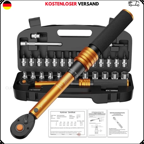 Drehmomentschlüssel Fahrrad 1/4 Zoll, 1-25 Nm, ±3% Fehlergenauigkeit, 72 Zähne