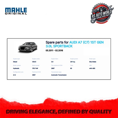 Mahle original Genuine Air filter for Audi- A6, A7 2011-16 Diesel LX2607/2 - Picture 7 of 7