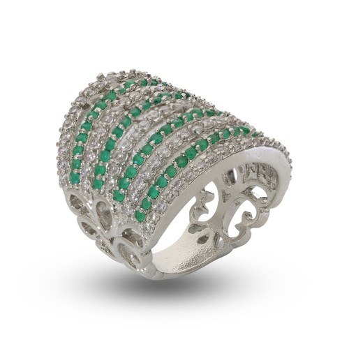 Umwerfend Cubic Zirkonia Nine Line Riesiges Hochzeit Damen Ring Variant Color - Bild 98 von 129