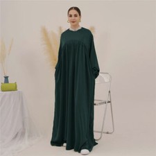 Muslim Women Long Dress Maxi Robe Abaya Dubai Ramadan Kaftan Modest Formal Party