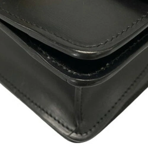 CELINE Classic Small Box Bag Black Leather Shoulder Crossbody Purse Elegant Rare - Picture 6 of 12