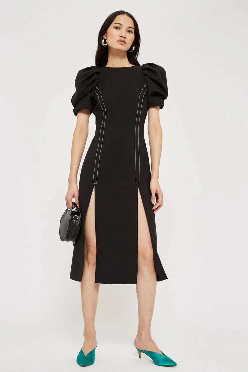 Topshop puff store sleeve dress