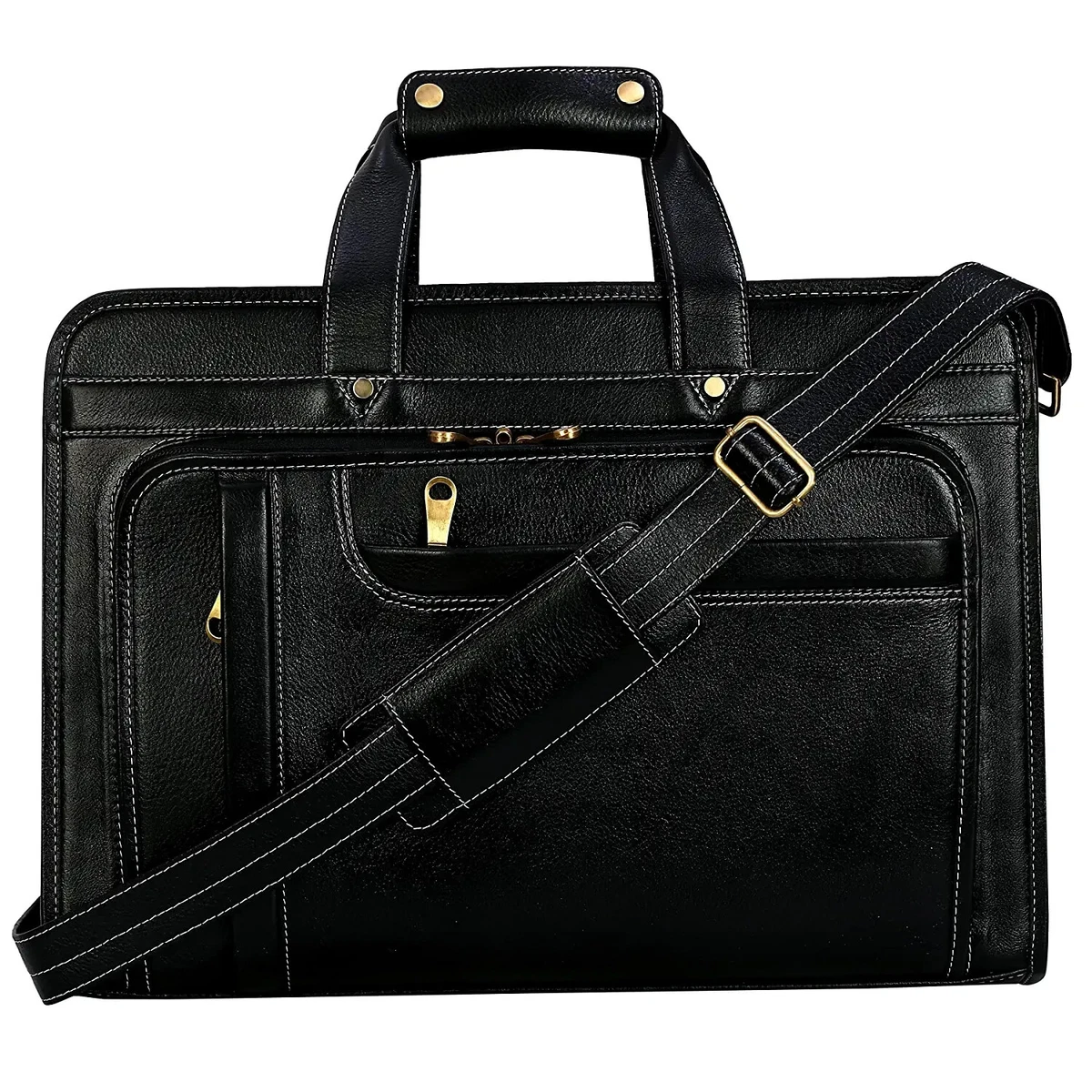 Leather laptop bag 1-compartment