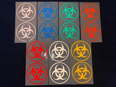 Veloviz reflektierende Biohazard (9 cm 2 Stück) Fahrrad Motorrad Bike Helm Aufkleber