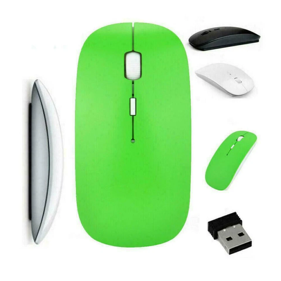 Ultra Thin 2.4G Optical Wireless Mouse USB Receiver Mouse Air Mouses Lot T8 - Image 3 of 4
