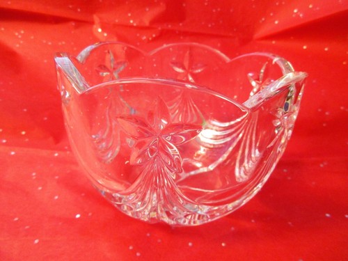 Wunderschöne tiefe 2 Tassen Capac dramatisch geschliffene Sterne Swags Kristallschale 3,5" T x 4,5" D - Bild 2 von 11