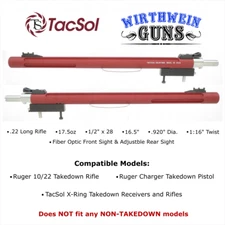 Tactical Solutions Ruger 10/22 TAKEDOWN X-Ring Open Sights Bull Barrel Matte Red