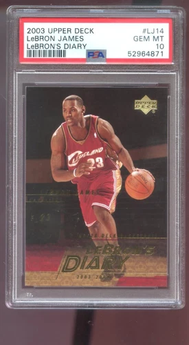 2003-04 Upper Deck LJ14 Lebron James Diary ROOKIE RC PSA 10 Graded Card Lebron's
