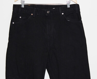 Levis 505 Jeans Relaxed Fit Tapered Black Orange Tab Made USA Men