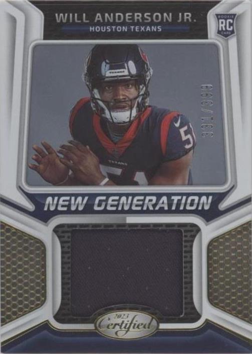 2023 Panini Certified Will Anderson #NGJM-20 for sale | eBay
