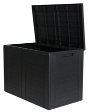 Balkon-Truhe Holzoptik Aufbewahrunsbox Kissentruhe Auflagenbox Gartentruhe