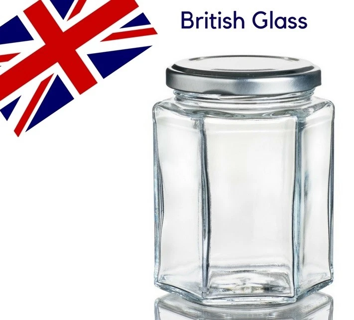 Hexagonal Glass Jam Jars With Lids 190ml 8oz for Chutney Honey Pickle
Opens in a new window or tab