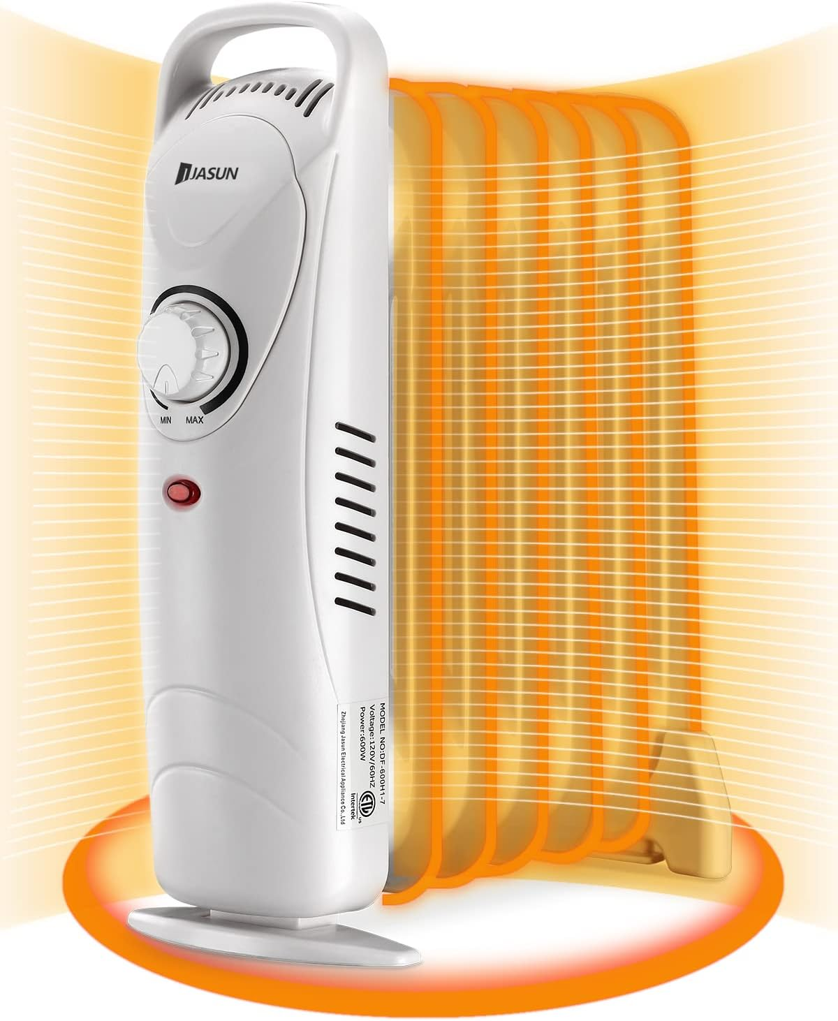 Oil Filled Radiator Heater with Adjustable Thermostat, Mini Portable Space Heate