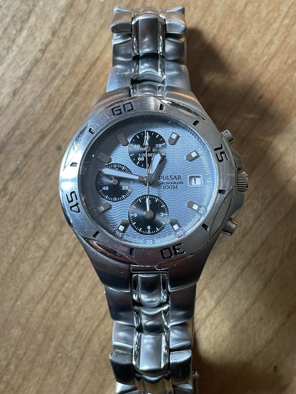 Pulsar mens watch Chronograph 100M Water Resistant YM92X013 eBay