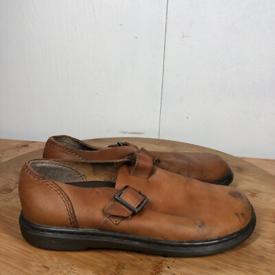 Dr Doc Martens Shoes Womens Monk Strap Oxford Brown Leather
