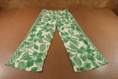 IMAN Global Chic Womens Large Tall Green Jersey Knit Crop Wide Leg Pant New