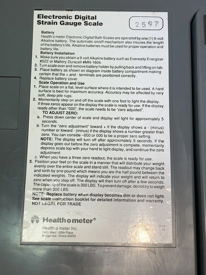 Health-O-Meter | Escala galgas extensométricas | 2597 Foto 3 de 4