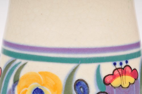 Carter Stabler Adams Poole c1930 Art Deco EE Pattern Vase 15cm Tall - Picture 6 of 13