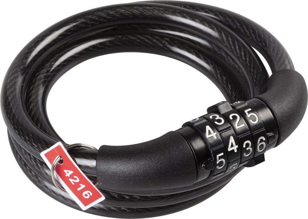 573068 Antifurto cavo a spirale per bici 0,8x100cm con combinazione