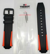 Original Tissot T-Race Cycling T111417A Black / Red Rubber Watch Band Strap