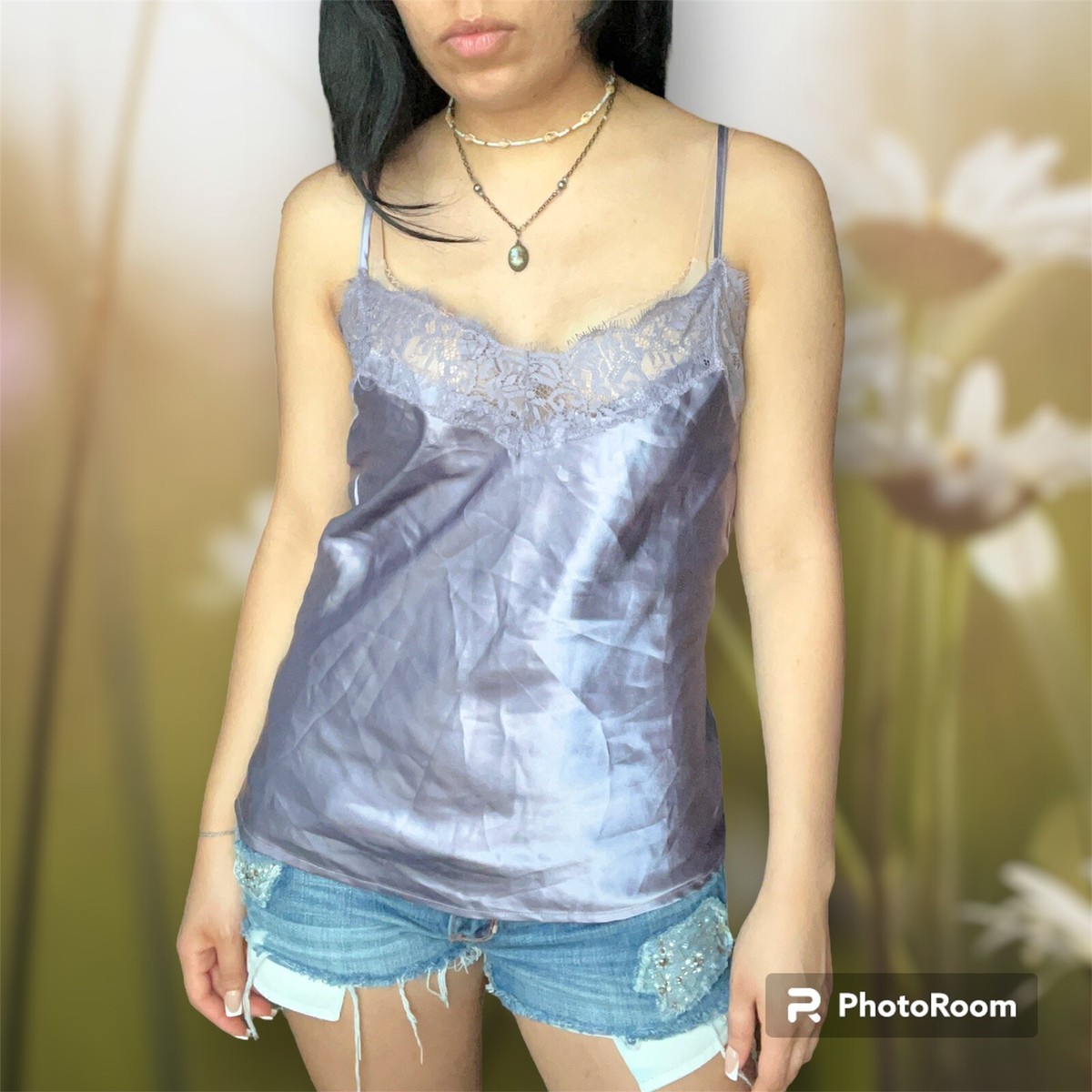 👡🚬 Vintage 2000s purple lace satin cami tank top medium | eBay