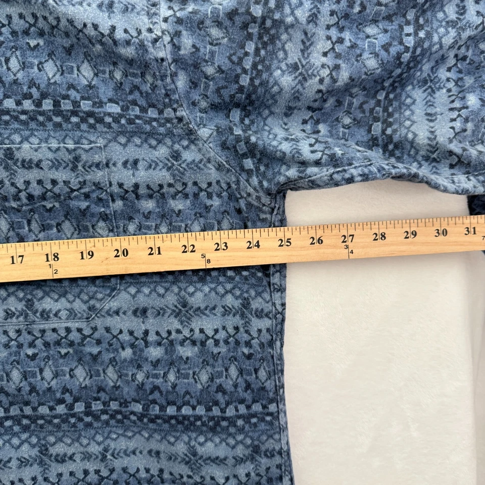 Vintage LL Bean Chamois Shirt Mens XL Tall Blue Flannel Outdoor Aztec Button Up - Image 4 of 4
