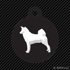 Canaan Keychain Round with Tab dog engraved many colors dog canine pet