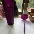 Starbucks Purple Embossed Reusable Cold Cup Tumbler with Lid & Straw — photo 2