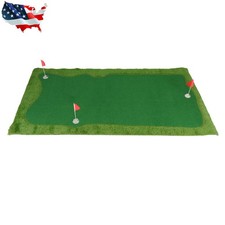 5 12FT Golf Putting Green Mat with 3 Metal Cups Flags,Dual-Turf Indoor/Outdoor