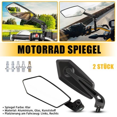 Paar Universal Motorrad Rückspiegel E-Geprüft Klappbarer Motorradspiegel DE