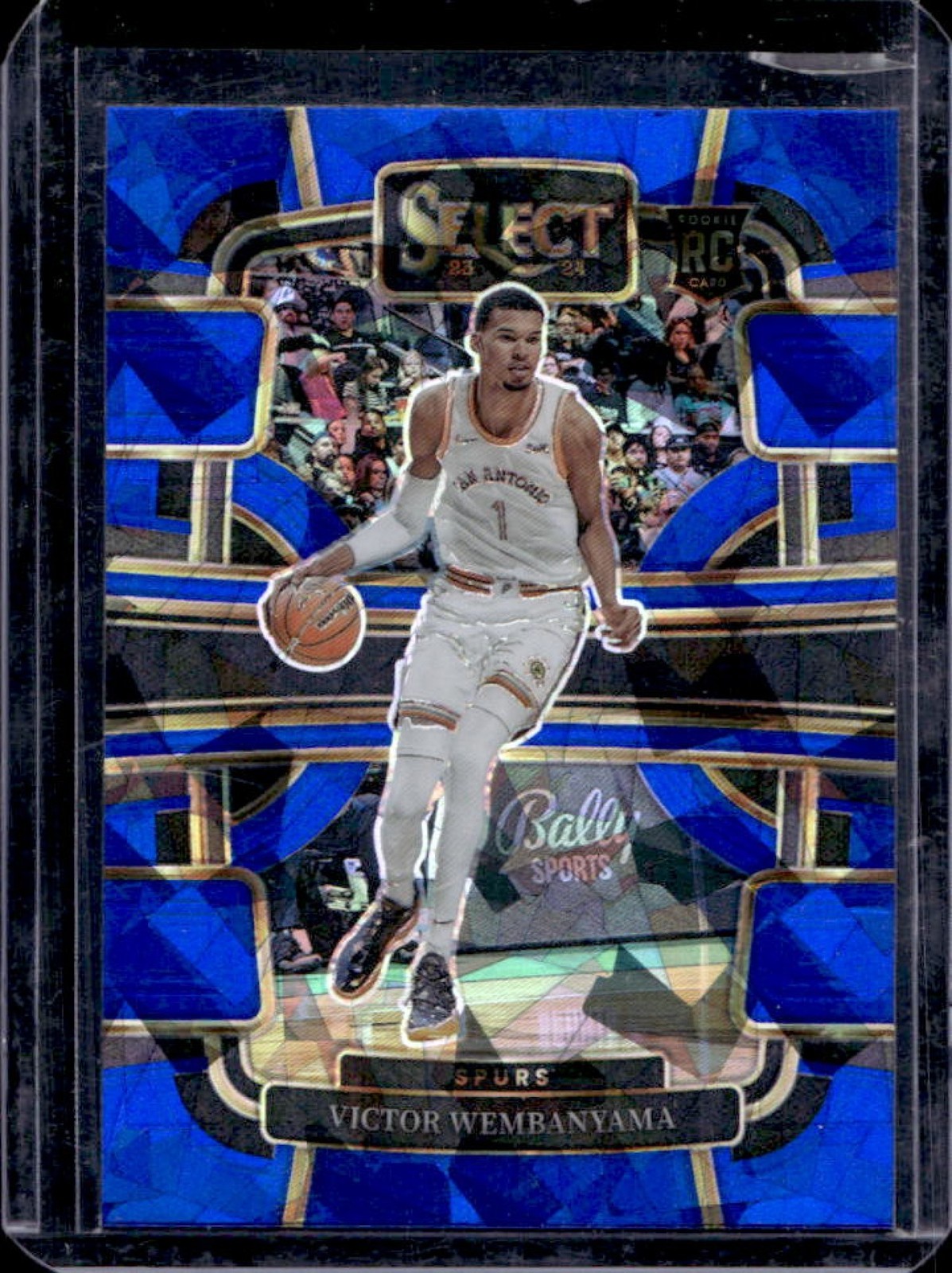 2023-24 Select Victor Wembanyama RC Blue Cracked Ice Prizm Concourse #87 Spurs