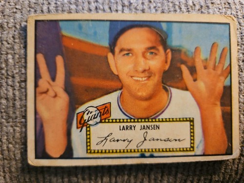 Larry Jansen [Black Back] #5 1952 Topps card