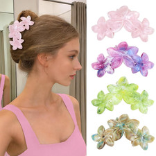 4Pcs Cute Hawaiian Flower Claw Hair Clips for Women Light Pink Large Claw Clips
