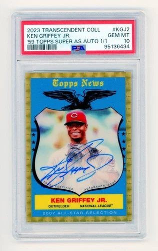 2023 Topps Transcendent Ken Griffey Jr Auto 1/1 Superfractor PSA 10 GEM MT POP 1