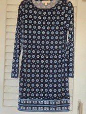 Michael Kors Blue Patterened Dress Size Medium NWOT